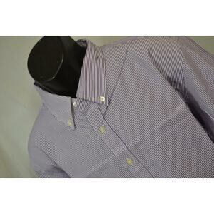 19933 Mens J Crew Tailored Fit Long Sleeve Washed Striped Dress Shirt Size XL